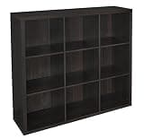 ClosetMaid 9 Cube Storage Shelf Organizer Bookshelf with Back Panel, Easy Assembly, Wood, Black Walnut