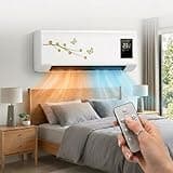 Quiet Wall Mounted Air Conditioner Mini Split AC/Heating System, Ductless Small AC Unit for Bedroom, Wall Mount AC Unit Indoor Air Conditioner Heater Combo with Remote Control No Window(Brown)