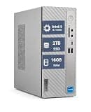 Lenovo IdeaCentre 3 Desktop, i5-14400, 16GB DDR4 RAM, 2TB PCIe SSD, Wi-Fi 6, USB-C, HDMI + VGA, Wired Keyboard & Mouse, Windows 11 Pro, Cloud Grey, Compact Business Computer
