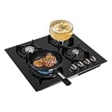 4 Burner Tempered Glass Cooktop, Electronic Ignition Gas Stove