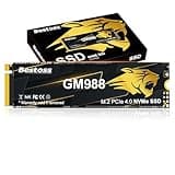 M.2 2280 NVMe SSD 4TB Internal PCIe Gen4, Up to 7350MB/s, SLC Cache & HMB, PS5/PC/Laptop, Tailored for Gamers, Video Editors, High-End Creators, and AI Developers Demanding Blazing-Fast Speed GM988