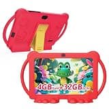 2026 Tablet for Kids, Android 12 Kids Tablets 7 inch, 4+32GB ROM(1TB Expand), Toddler Tablet with Parental Control, BT, WiFi, Dual Camera, Shockproof Case, Kids APP Preinstalled, Education(Red)