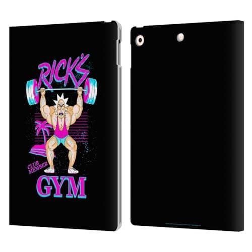 Head Case Designs Officially Licensed Rick and Morty Rick's Gym Season 1 & 2 Graphics Leather Wallet Case Compatible with Apple iPad 10.2 2019/2020/2021