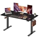 VASAGLE Electric Standing Desk, 55.1 x 27.6 Inches Height Adjustable Desk, Sedentary Reminder, 4 Memory Heights, for Home Office, Ink Black ULSD315BZ020S