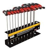 Klein Tools JTH610EB Ball End T-Handle Hex Key Set, SAE Inch Sizes Allen Wrench Set with 6-Inch Blades, Stand Included, 10-Piece
