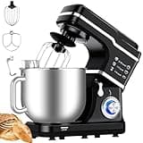 Amenitlif Kitchen Stand Mixer, 7.5Qt Stand Food Mixer for Home Cooks with Stainless Steel Bowl & Attachments, 60W Tilt-Head Electric Kitchen Mixer with 10 Speeds