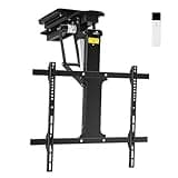 OUTFINE Motorized Ceiling TV Mount for 55-85 Inch TVs, Electric Rotating Ceiling TV Bracket with Remote Control, 300° Swivel, 2 Memory Positions,TV Mount for Patio, Home Theater & Living Room