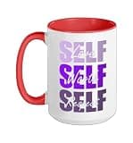 Purple Self-ish X 3 Purple Color Graphic Ceramic Mug, Red/White, 15oz