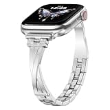 KOREDA Compatible with Apple Watch Band 38mm 40mm 41mm 42mm 44mm 45mm 46mm Women, Slim Metal X-Link Bracelet with Bling Diamonds Replacement Strap for iWatch Series 11 10 9 8 7 6 5 4 3 2 1 SE