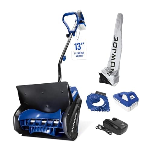 Snow Joe 24V Cordless Electric Snow Shovel Kit w/ Cover & Scraper, 13" Clearing Path, 400W Motor - Heavy-Duty Snow & Ice Removal for Driveway & Walkway, 24V-SS13-TV1