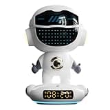 Texvora Robot Speaker, AI Wireless Clock, 8.1 in / 20.6 cm, with Night Light, Smart Alarm, 1800mAh Battery, TF Card Support, AUX Input, Artificial Intelligence Chat