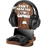 Slothoem-Gamer Gift for Dad Fathers Day Birthday, Gamer Room Decor for Brother, Gaming Gifts for Daddy, Boyfriend, Son, Husband, 2026 Graduation Gift, Gamer Room Accessories, Wooden Headset Stand