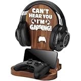 Slothoem-Gamer Gift for Dad Fathers Day Birthday, Gamer Room Decor for Brother, Gaming Gifts for Daddy, Boyfriend, Son, Husband, 2026 Graduation Gift, Gamer Room Accessories, Wooden Headset Stand