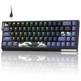 Typehaven SK68 65% Gaming Keyboard, Wired Backlit Mini Keyboard w/100% Hot-Swap Socket 68 Keys Aluminum Gaming Wired Keyboard for PC Laptop Game