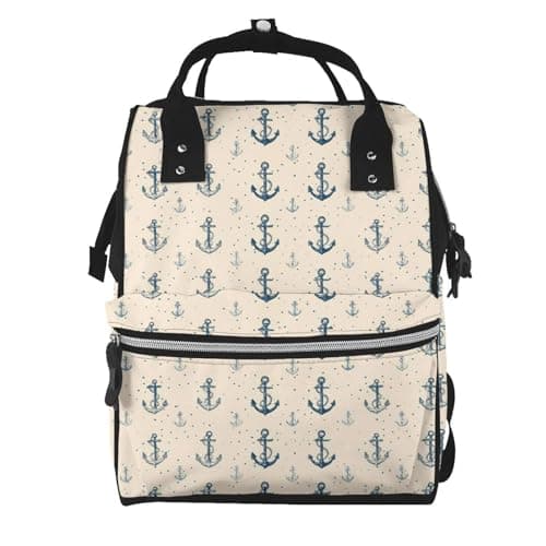 Pioyoku Anchors Print Diaper Bag Backpack -Multifunction Travel Baby Diaper Bag,Baby Bags For Girls Boys
