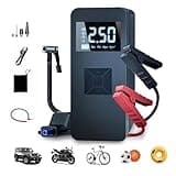 Tire Inflator Portable Air Compressor with Digitally Display Pressure Gauge 20000mA, Car Air Compressor Pump with Jump Starter 150PSI, 14.8 V Car Battery Jump Starter Portable