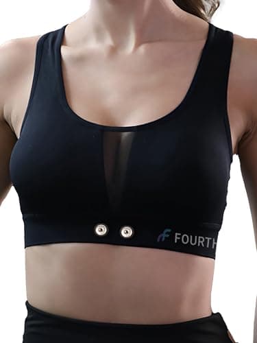 Frontier HRM Sports Bra Compatible with Frontier X2 Polar Garmin Tickr Wahoo Coospo- Heart Rate Monitor Sports Bra (Black, Large)