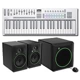 Novation Launchkey 49 MK4 White MIDI Keyboard Bundle with Mackie CR8BT 8-Inch Monitors and CR8SBT Subwoofer — 49 Keys, 340W 35Hz 2.1 White Studio for Music Production, Beat Making, and Streaming