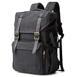 BAGSMART Camera Backpack, Large DSLR/SLR Waterproof Photography Bag Fit up to 15" Laptop with Tripod Holder, Waist Belt and Rain Cover, Black