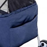 Omquot Small Pet Stroller with Faceted Windows, Clean Cotton Pad for Dogs, Cats, Rats, Rabbits Outdoors (Dark Blue)