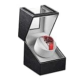 Wooden Single Automatic Leather Watch Winder with Quiet Motor for 1 Watches Rotate Storage Boxes