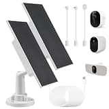 3-in-1 Solar Panel Charger for Arlo Cameras, ETFE Charge Extender with Energy Buffer, Compatible with Arlo Pro 5S/4/3/2, Ultra 2, Essential (Magnetic/Type-C/Micro USB) (2 PACK-Premium)