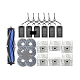 Compatible For ECOVACS, T50 PRO OMNI / T50 OMNI Robot Vacuum Spare Parts Main Side Brushes Mop Cloths HEPA Filters Dust Bags Accessories(25PCS-B)