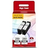 280XXL PGBK Ink cartridge Replacement for Canon 280 PGI-280 PGI 280 ink Tank Compatible with Canon Printer PIXMA TR8620a TS9520 TS6220 TS702a TR8622a TR8600 TR8520 TR7520 TS9120 TR8622 Printer(2 Pack)