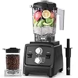 Blenders For Kitchen With 1800W Motor, 68Oz. Extra Large Capacity, 2-in-1 Blender & Grinder Combo, BPA-Free Countertop Professional Blender For Smoothies, Ice Crush, Frozen Drinks, Black