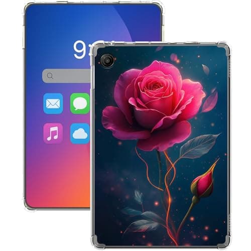 Gmeyutqy Clear Case for T-Mobile REVVL Tab 2 10.1", Ultra Slim Lightweight TPU Soft Transparent Cover for T-Mobile REVVL Tab 2 5G 2025, Red Rose