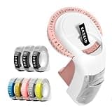 EazeID Embossing Label Maker with 5 Black Tapes 3/8Inch, Vintage Embossed Label Maker Pink, Retro Embosser Handheld Labeler for DIY Scrapbooking, Kids Teachers Practical Gift, Home & Office Use