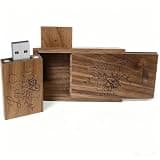 TATMOHIK Wood USB Flash Drive 64GB USB3.0 Wedding Flash Drive with Tiny Box