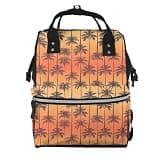 Fuzquwu Sunset Palm Tree (4) Print Diaper Bag Backpack,Travel Daypack For Mom Dad,Diaper Tote Backpack