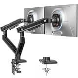 HUANUO FlowLift Pro Dual Monitor Mount for 13–32" Screens, MechaSpring Monitor Stand, Adjustable Monitor Arms for 2 Monitors with Tilt/Swivel/Rotation, Tool-Free VESA Mount, Max Load 19.8 lbs