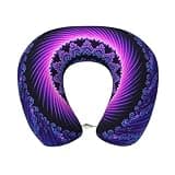 MZERSE Polyester Neck Flight Pillow Abstract Purple Tie Dye