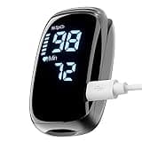 Pulse Oximeter Fingertip, Rechargeable Blood Oxygen Saturation Monitor, Accurate Fast SpO2 Reading (Black)
