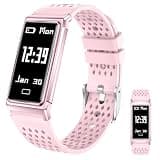 PAKRYS Smart Bracelet for Men Women, IPX8 Waterproof Fitness Tracker with Heart Rate Oxygen Sleep Monitor, 15-Day Battery Sleek Health Tracker Smartwatch, Activity Tracker for iOS Android (Pink)