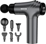 AYURA Massage Gun Deep Tissue, Muscle Massager Gun for Pain Relief, Percussion Massage Gun with 30 Speeds & 6 Heads, Portable Handheld Back Massage Gun for Athlets Men Women (Grey)