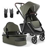 Mompush Ultimate 3 Bassinet Stroller with Car Seat Adapter, Premium Convertible Full-Size Stroller for Infant and Toddler with Reversible Seat, All-Terrain Stroller with All-Wheel Suspension