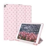 Jngnpn Case for iPad 9th/ 8th/ 7th Generation Case 10.2 Inch (2021/2020/2019 Release), Slim Lightweight Soft Trifold Back Cover with Pencil Holder & Auto Sleep/Wake Cover,Pink Polka Dots