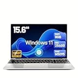 2026 Latest 15.6'' Laptop, Quad-Core Processor 2.9 GHz, 8GB RAM, 256GB SSD, 1080p Full HD Display, Backlit Keyboard, WiFi 5, BT5, Mini-HDMI, USB3.2 Gen1, TF Card Slot, Compatible with Windows 11