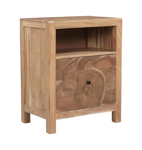 Taran Designs Belmont Brown Solid Wood 1-Drawer Filing Cabinet with Tree Slice Design
