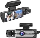 Dashcam Front and Inside,Car Camera Dash Cam for Cars,Driving Recorder with IR Night Vision,Loop Recording,Wide Angle Lens,3.16 Inch IPS Screen,Parking Mode (Black)