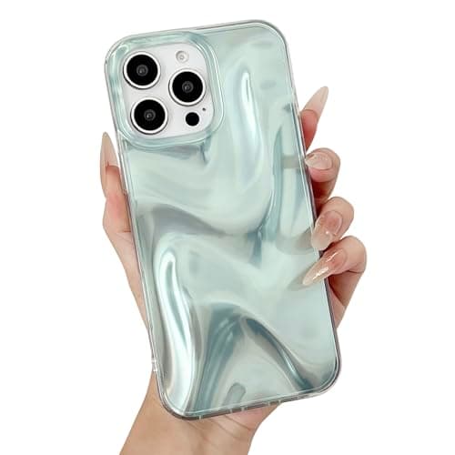 Gradient Water Ripple Pattern Wave Compatible with iPhone Case (Green,iPhone 14 Pro Max)