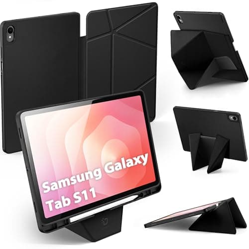 DUX DUCIS Case for Samsung Galaxy Tab S11 11 inch, with Pen Holder, Shockproof Folding Stand Protective Case with Raised Stand Height, Auto Sleep/Wake Function, Black