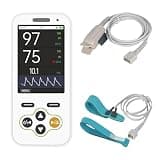 Handheld Pulse Oximeter with Dual Sensors, Portable Oxygen Level Reader with TFT Display, Data Recording Device, Finger Clip & Wrap Sensor, for Sports and Aviation Use Only