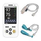 Handheld Pulse Oximeter with Dual Sensors, Portable Oxygen Level Reader with TFT Display, Data Recording Device, Finger Clip & Wrap Sensor, for Sports and Aviation Use Only