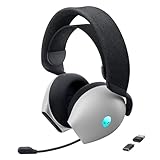 Alienware Tri-Mode Wireless Gaming Headset AW725H - Wired/Wireless, Bluetooth 5.3, Audio Output - 20 Hz, Mini-Phone (3.5mm), Battery Talk Time Up to 55 Hrs (Bluetooth), Lunar Light (Renewed)