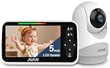 JUAN Baby Monitor with Camera and Audio, No WiFi 100% Private, 3500mAh Long Battery, 1000ft Range Connection, Remote Pan-Tilt-Zoom, Crystal Night Vision, 2-Way Talk for Newborn Infant