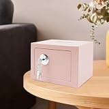 NOLANTISI Compact Wall-Mount Safe Box with Lock & Key 9*6.7*6.7in (Pink)